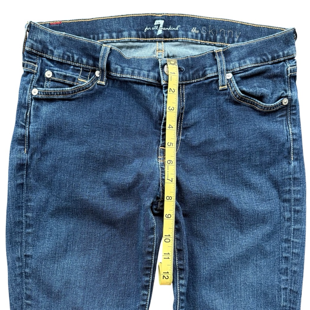7 For All Mankind Women’s Dark Blue The Skinny Jeans Size 30 - Picture 6 of 10